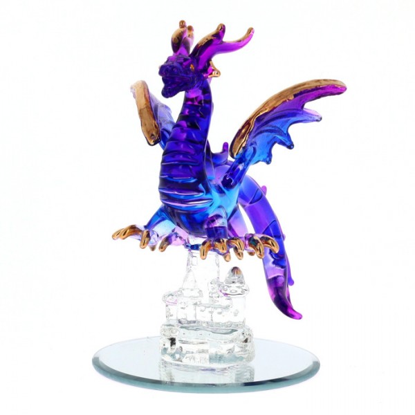 Disneyland Paris Castle Blue Dragon glass figure, by Arribas Collection Disneyland Paris Castle Blue Dragon glass figure, by Arribas Collection