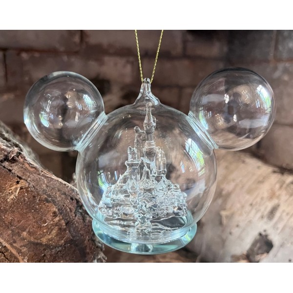 Disney Mickey Mouse Icon Disneyland Paris Castle in glass Ornament, by Arribas Disney Mickey Mouse Icon Disneyland Paris Castle in glass Ornament, by Arribas