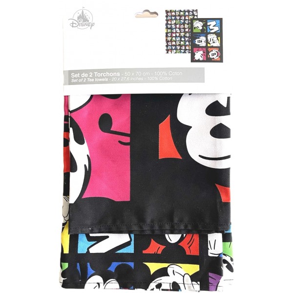 Disneyland Paris Mickey multi-faces Tea Towels set Disneyland Paris Mickey multi-faces Tea Towels set