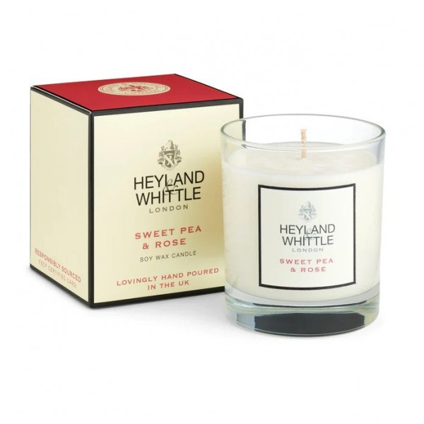 Classic Sweet Pea & Rose Candle in a Glass 230g - Heyland & Whittle Classic Sweet Pea & Rose Candle in a Glass 230g - Heyland & Whittle