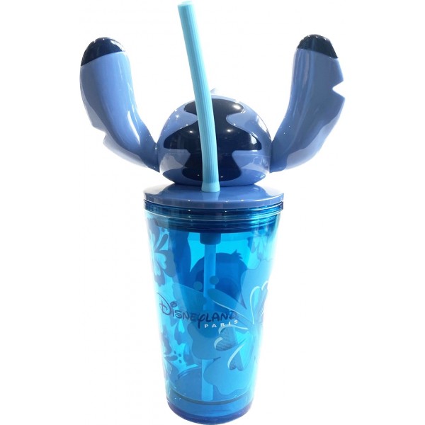 Stitch Head Cup with Straw, Disneyland Paris Stitch Head Cup with Straw, Disneyland Paris