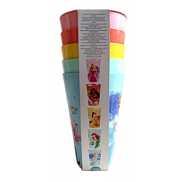 Disneyland Paris set of 5 Disney Princess plastic cups Disneyland Paris set of 5 Disney Princess plastic cups