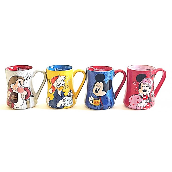 Mickey, Minnie, Donald and Grumpy Mornings espresso cup Set, Disneyland Paris Mickey, Minnie, Donald and Grumpy Mornings espresso cup Set, Disneyland Paris