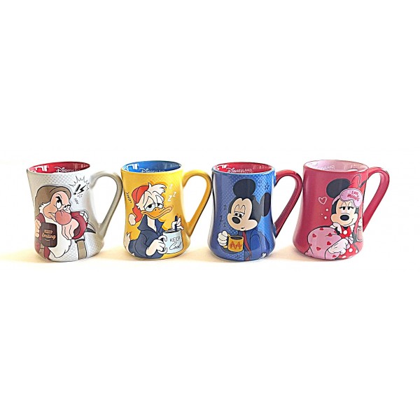 Mickey, Minnie, Donald and Grumpy Mornings espresso cup Set, Disneyland Paris Mickey, Minnie, Donald and Grumpy Mornings espresso cup Set, Disneyland Paris