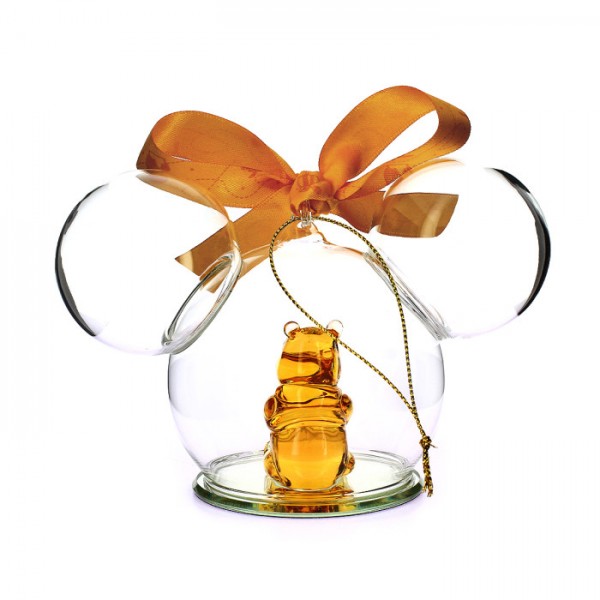 Winnie The Pooh in Yellow glass figure, Mickey Icon Bauble, by Arribas Winnie The Pooh in Yellow glass figure, Mickey Icon Bauble, by Arribas