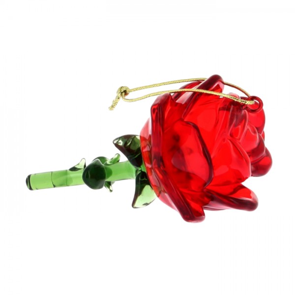 Red Glass Rose Ornament, by Arribas Disneyland Paris Red Glass Rose Ornament, by Arribas Disneyland Paris