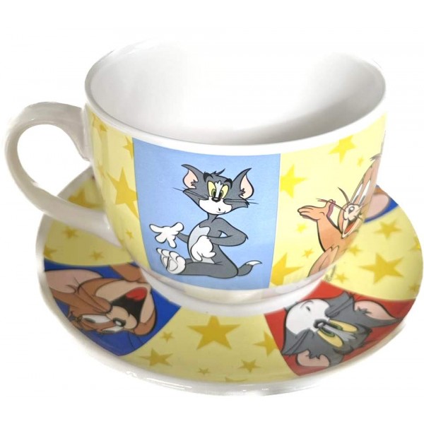 Tom and Jerry Large Cup and Saucer, rare Tom and Jerry Large Cup and Saucer, rare