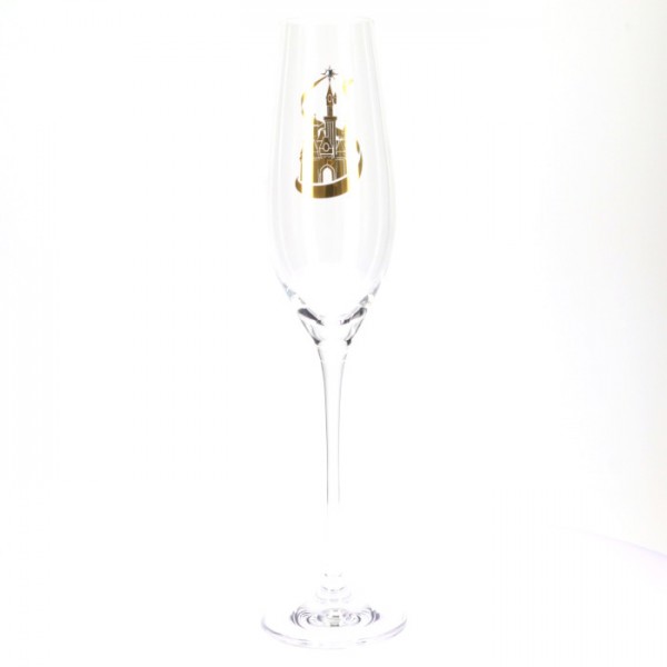Disneyland Paris Castle Tall champagne Glass with crystal, by Arribas Disneyland Paris Castle Tall champagne Glass with crystal, by Arribas