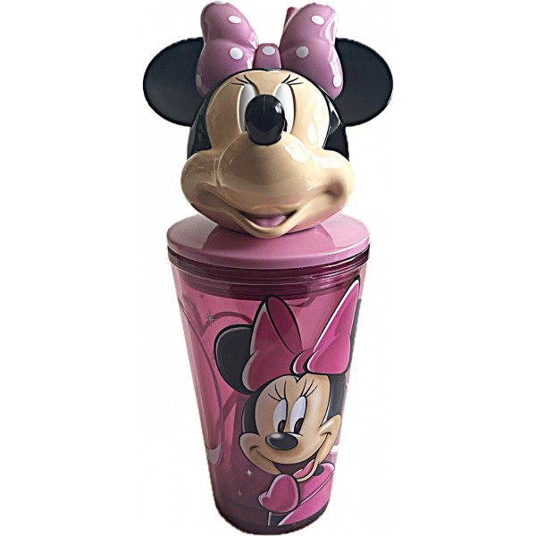 Disneyland Paris Minnie Mouse Head Cup with Straw