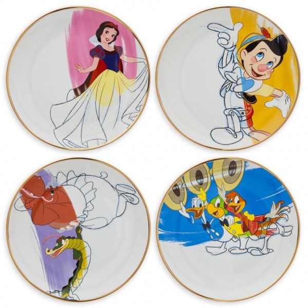 Ink & Paint set of 4 Plates, Disneyland Park Original Ink & Paint set of 4 Plates, Disneyland Park Original