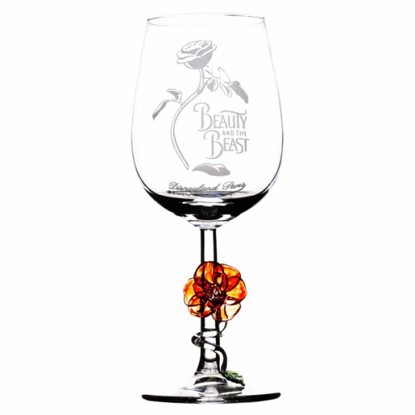 Beauty and the Beast Wine Glass in gold with Rose, Arribas Glass Collection Beauty and the Beast Wine Glass in gold with Rose, Arribas Glass Collection