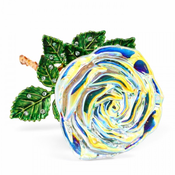 Iridescent Rose Button in glass, by Arribas Disneyland Paris Iridescent Rose Button in glass, by Arribas Disneyland Paris