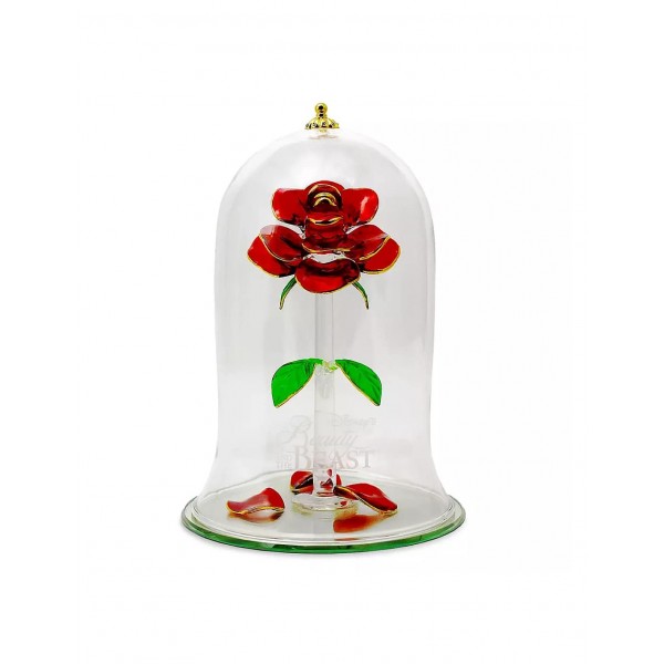 Beauty & The Beast Glass Dome Rose Ornament, Arribas Glass Collection (Large) Beauty & The Beast Glass Dome Rose Ornament, Arribas Glass Collection (Large)