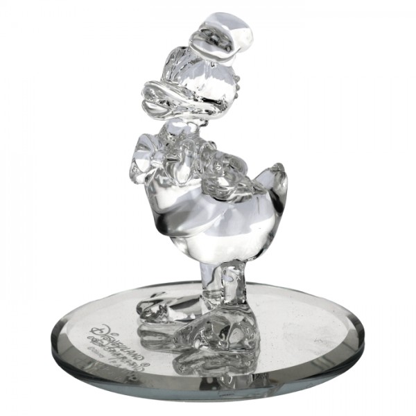 Donald Duck glass figurine on mirror (8 cm), by Arribas Donald Duck glass figurine on mirror (8 cm), by Arribas