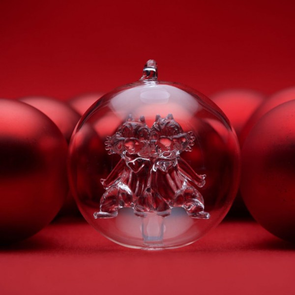 Chip and Dale Christmas bauble, Arribas Glass Collection Chip and Dale Christmas bauble, Arribas Glass Collection