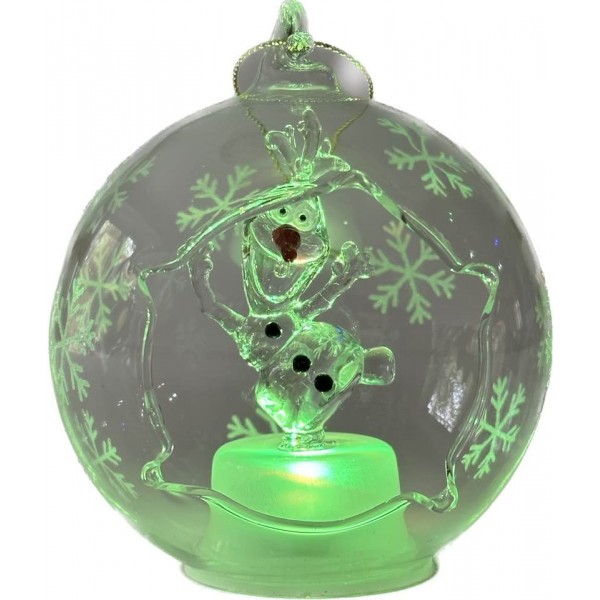 Disney Olaf Illuminated Christmas Bauble, Arribas Glass Collection Disney Olaf Illuminated Christmas Bauble, Arribas Glass Collection