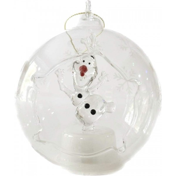 Disney Olaf Illuminated Christmas Bauble, Arribas Glass Collection Disney Olaf Illuminated Christmas Bauble, Arribas Glass Collection