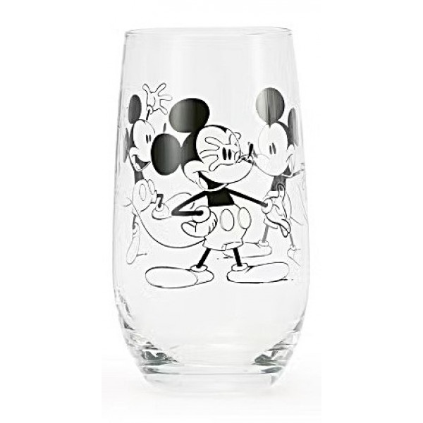 Mickey Mouse Comic Strip BW Tall Glass, Disneyland Paris Mickey Mouse Comic Strip BW Tall Glass, Disneyland Paris