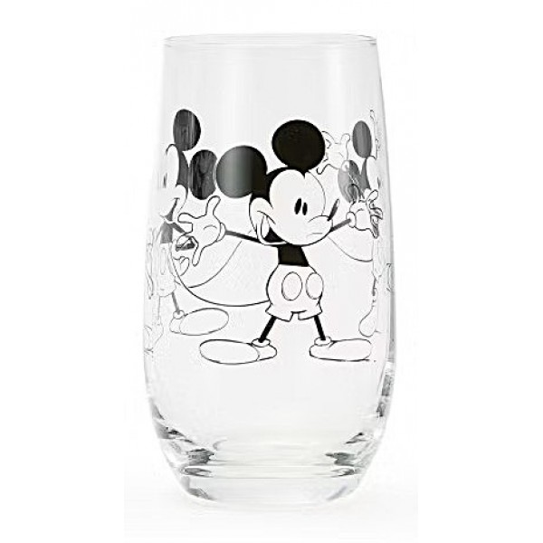 Mickey Mouse Comic Strip BW Tall Glass, Disneyland Paris Mickey Mouse Comic Strip BW Tall Glass, Disneyland Paris