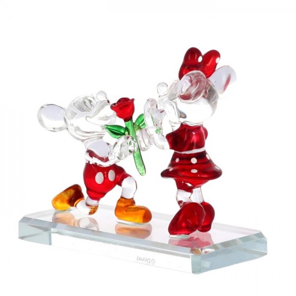 Mickey and Minnie Declaration Figurine in glass, by Arribas and Disneyland Paris Mickey and Minnie Declaration Figurine in glass, by Arribas and Disneyland Paris