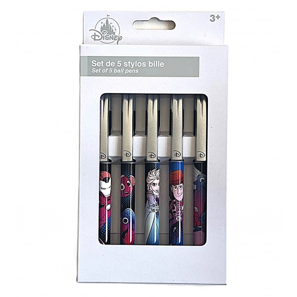 Disney Adventure World Characters ballpoint pens, Set of 5 Disneyland Paris Disney Adventure World Characters ballpoint pens, Set of 5 Disneyland Paris