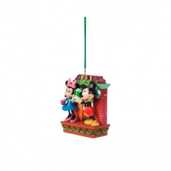 Mickey and Minnie Festive Christmas Hanging Ornament Mickey and Minnie Festive Christmas Hanging Ornament