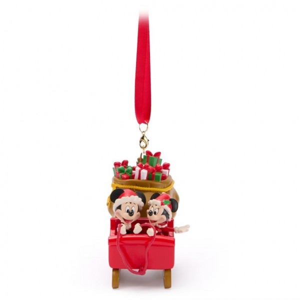 Disneyland Paris Mickey and Minnie Festive Sleigh Dangler Ornament Disneyland Paris Mickey and Minnie Festive Sleigh Dangler Ornament