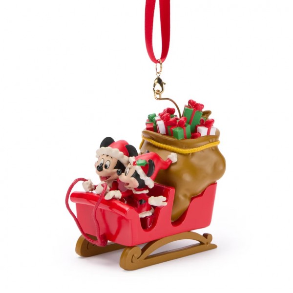 Disneyland Paris Mickey and Minnie Festive Sleigh Dangler Ornament Disneyland Paris Mickey and Minnie Festive Sleigh Dangler Ornament