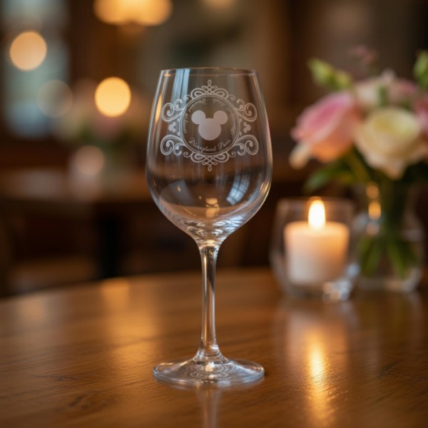 Mickey Mouse engraved wine glass, by Arribas Disneyland Paris Mickey Mouse engraved wine glass, by Arribas Disneyland Paris
