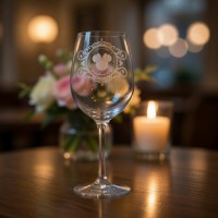 Minnie Mouse engraved wine glass, by Arribas Disneyland Paris
