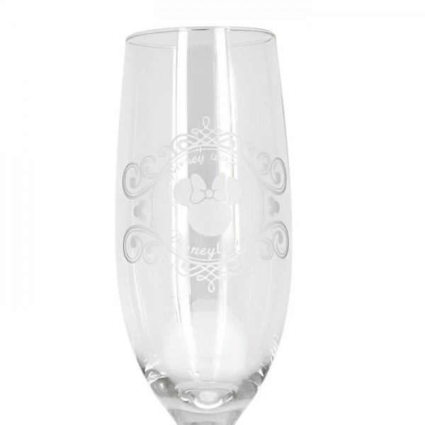 Minnie Mouse engraved Champagne Flute glass, by Arribas Disneyland Paris Minnie Mouse engraved Champagne Flute glass, by Arribas Disneyland Paris