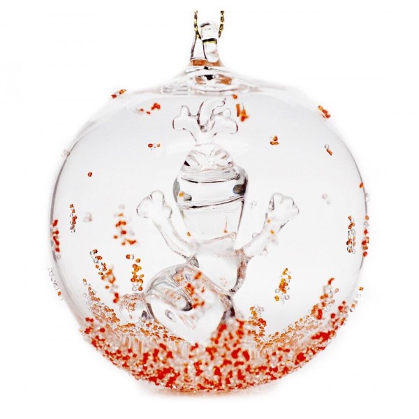 Olaf Crystal red Christmas bauble, by Arribas, Disneyland Paris Olaf Crystal red Christmas bauble, by Arribas, Disneyland Paris
