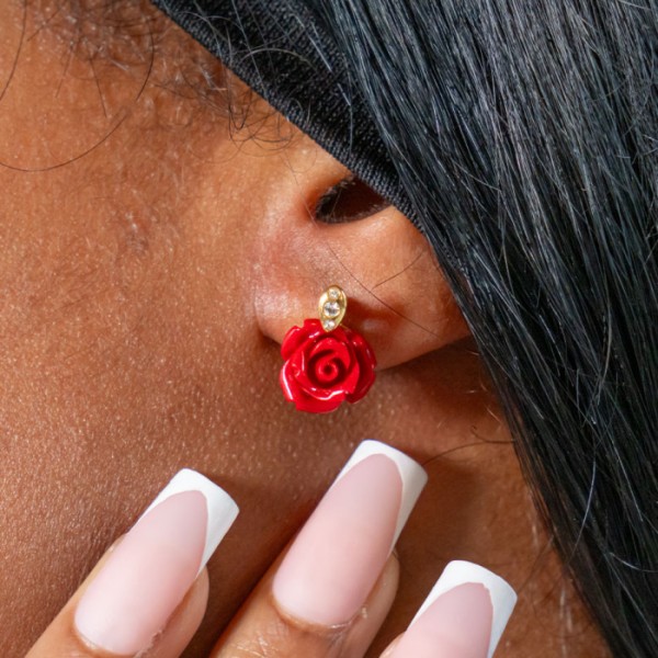 Belle Red Rose earrings, by Arribas and Disneyland Paris Belle Red Rose earrings, by Arribas and Disneyland Paris