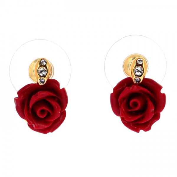 Belle Red Rose earrings, by Arribas and Disneyland Paris Belle Red Rose earrings, by Arribas and Disneyland Paris