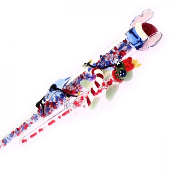 Stitch and Scrump limited edition Christmas glass wand,Arribas Disneyland Paris Stitch and Scrump limited edition Christmas glass wand,Arribas Disneyland Paris