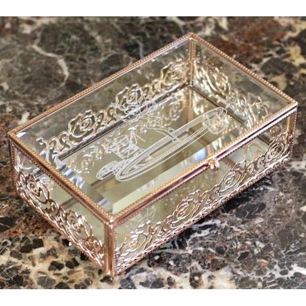 Disneyland Paris Tinker Bell rectangle glass jewellery box, by Arribas Disneyland Paris Tinker Bell rectangle glass jewellery box, by Arribas