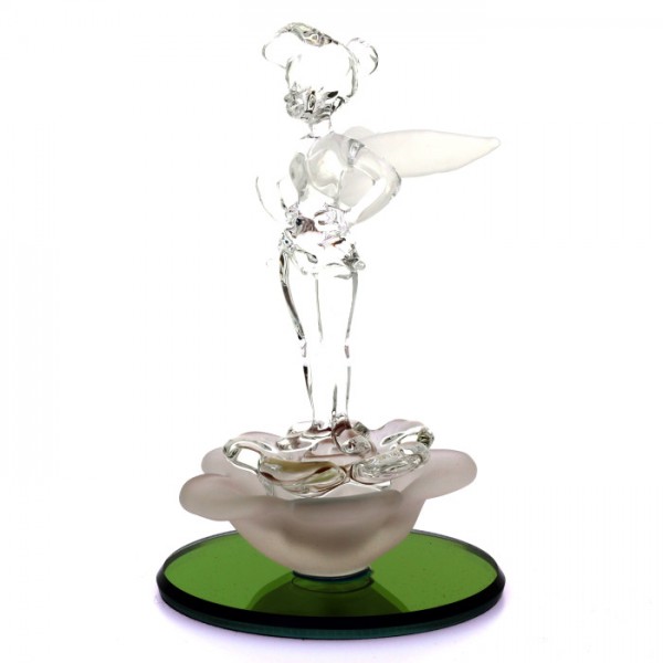 Disney Tinkerbell glass figure on flower in mirror, by Arribas Disneyland Paris Disney Tinkerbell glass figure on flower in mirror, by Arribas Disneyland Paris