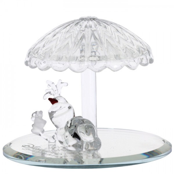 Olaf under parasol glass figurine, by Arribas Disneyland Paris Olaf under parasol glass figurine, by Arribas Disneyland Paris