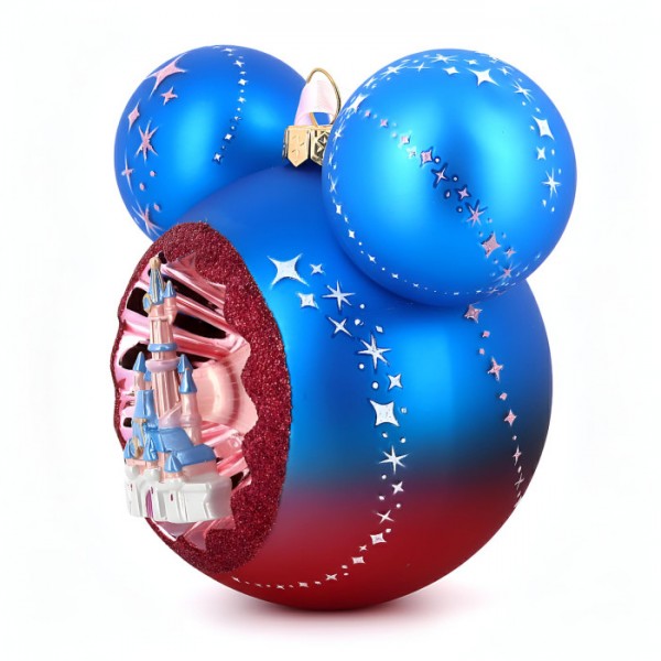 Mickey and Disneyland Paris Castle Glass Bauble Ornament, by Arribas Collection Mickey and Disneyland Paris Castle Glass Bauble Ornament, by Arribas Collection
