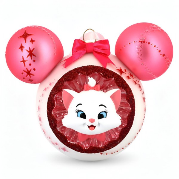 Marie Christmas Glass Dangler Ornament, by Arribas Disneyland Paris Collection Marie Christmas Glass Dangler Ornament, by Arribas Disneyland Paris Collection