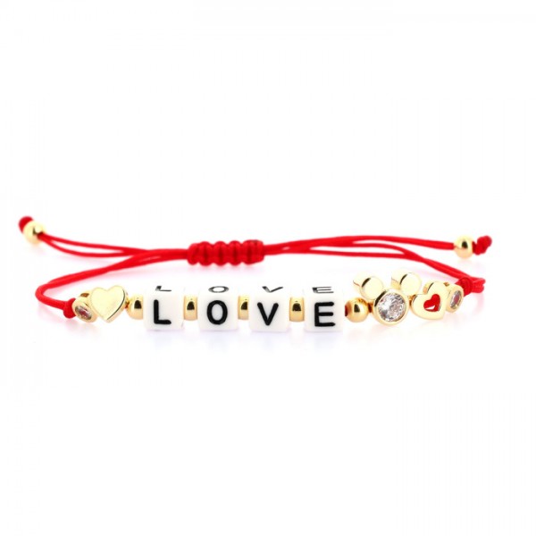 Red "LOVE" Bracelet, by Arribas and Disneyland Paris Red "LOVE" Bracelet, by Arribas and Disneyland Paris