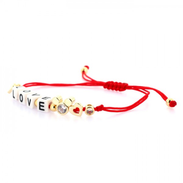 Red "LOVE" Bracelet, by Arribas and Disneyland Paris Red "LOVE" Bracelet, by Arribas and Disneyland Paris
