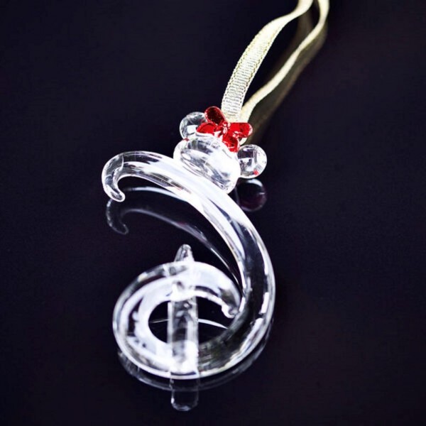 Hanging letter “D” ornament, Minnie Mouse icon, Arribas Glass Collection Hanging letter “D” ornament, Minnie Mouse icon, Arribas Glass Collection
