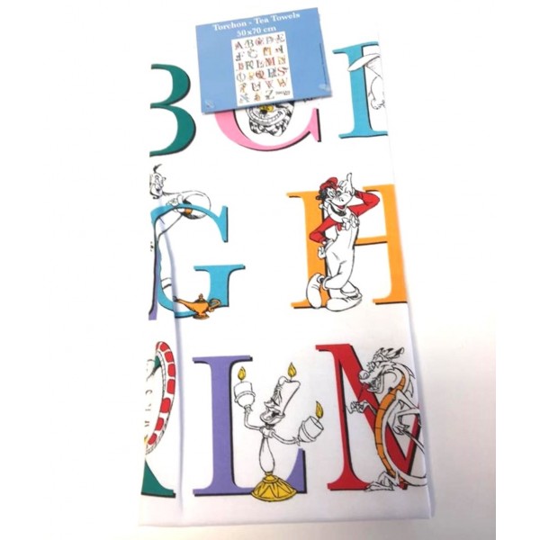 Disneyland Parris Characters ABC Tea Towel Disneyland Parris Characters ABC Tea Towel
