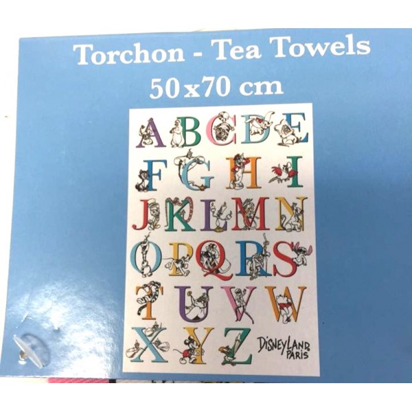 Disneyland Parris Characters ABC Tea Towel Disneyland Parris Characters ABC Tea Towel