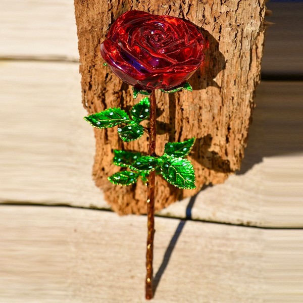 Red Rose Button in glass, Arribas Glass Collection Red Rose Button in glass, Arribas Glass Collection